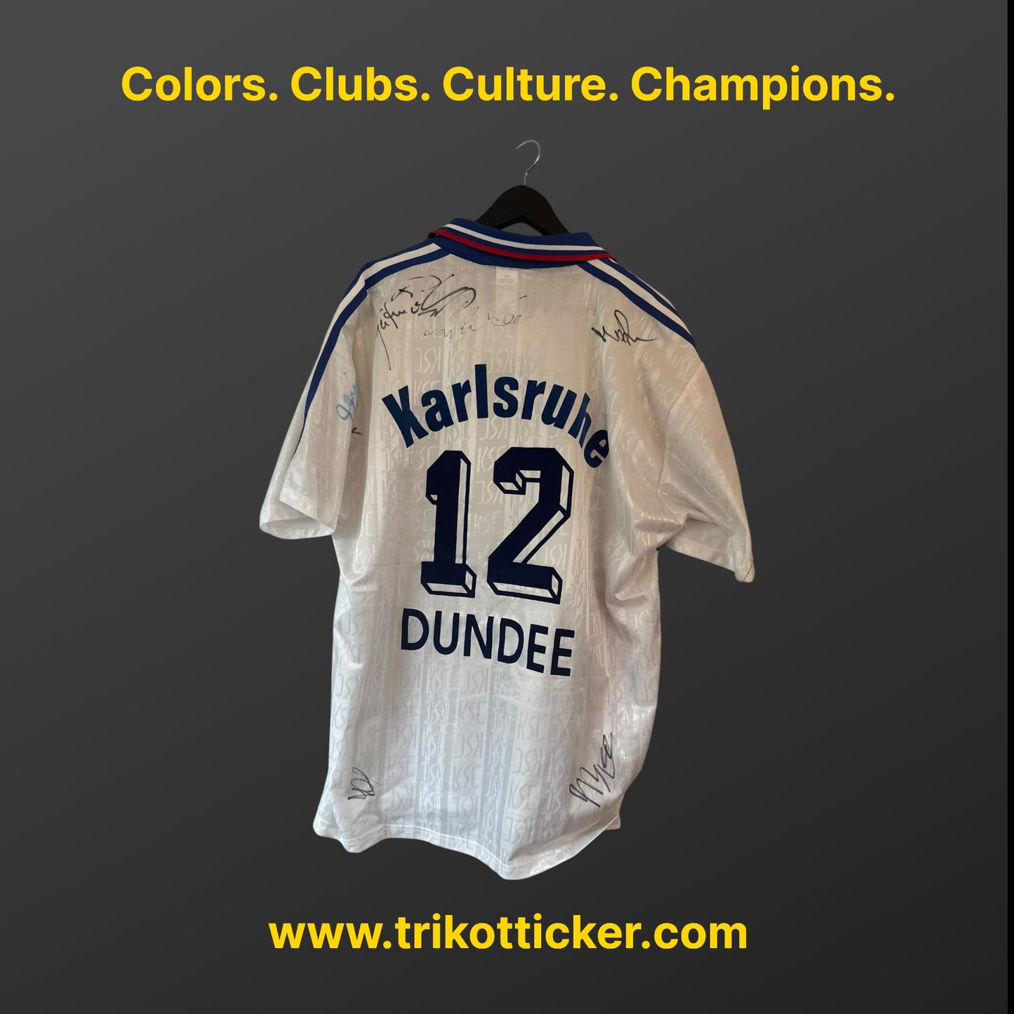 Sean Dundee Original Trikot Karlsruher SC 95/96 L Home Deutschland Bundesliga