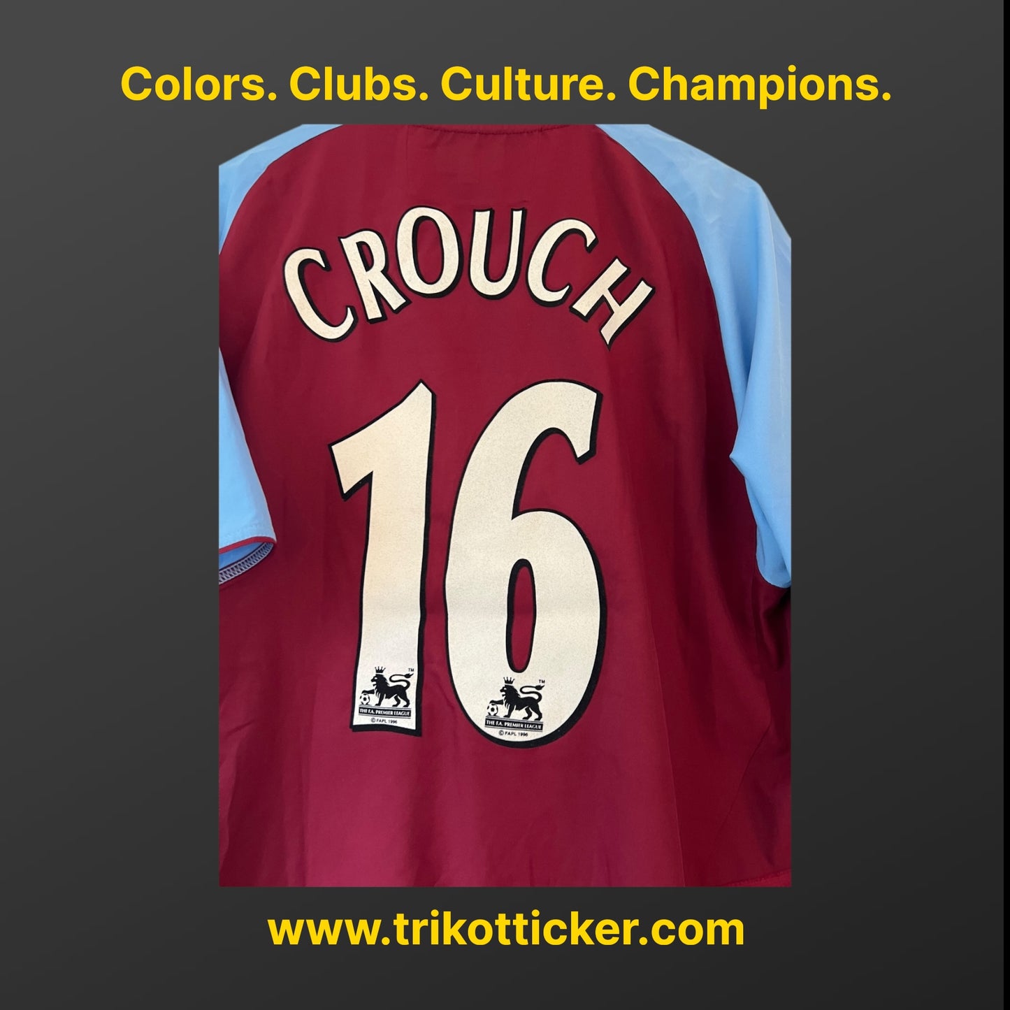 Peter Crouch Original Trikot Aston Villa FC 03/04 M Home England Premier League