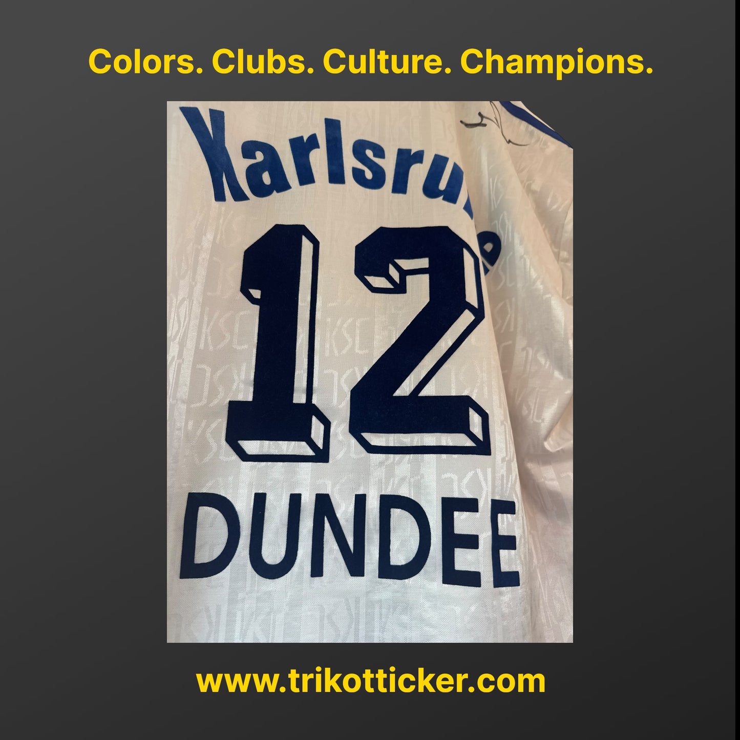 Sean Dundee Original Trikot Karlsruher SC 95/96 L Home Deutschland Bundesliga