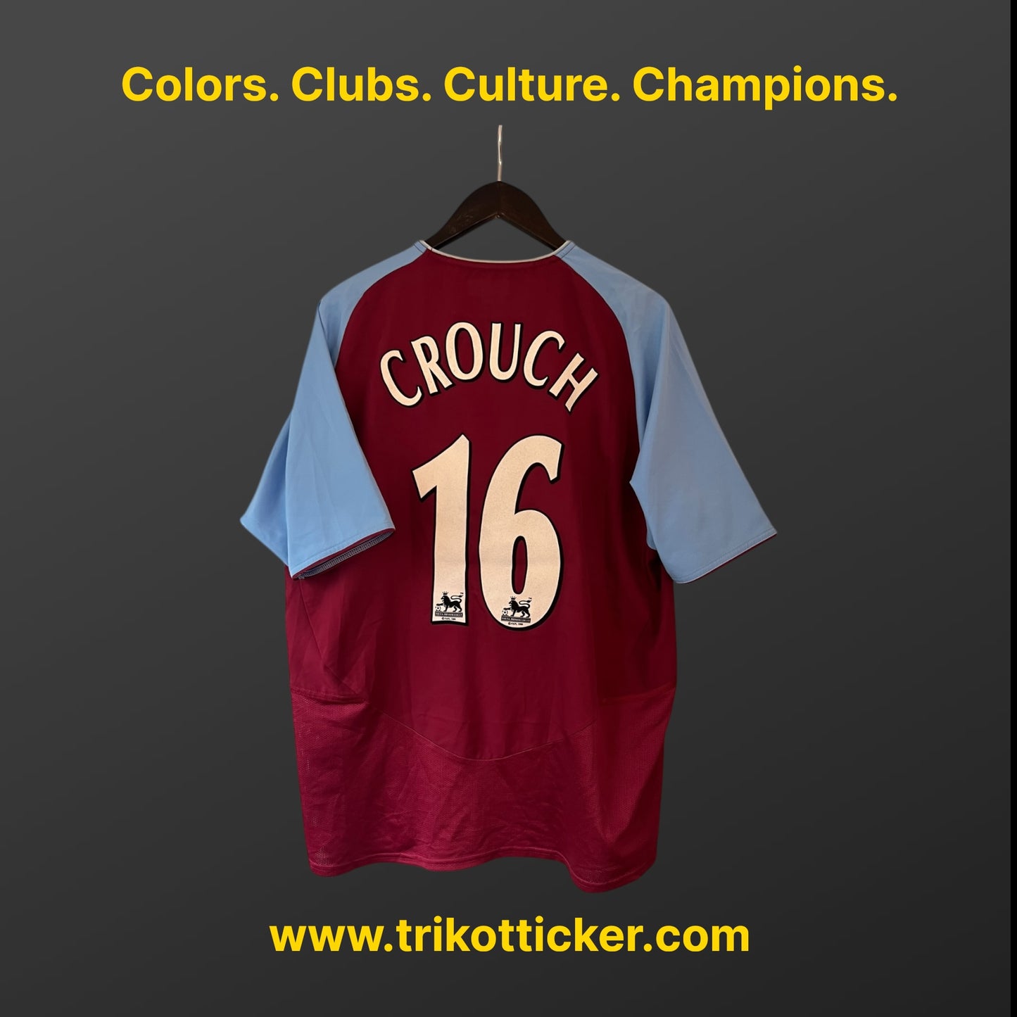 Peter Crouch Original Trikot Aston Villa FC 03/04 M Home England Premier League
