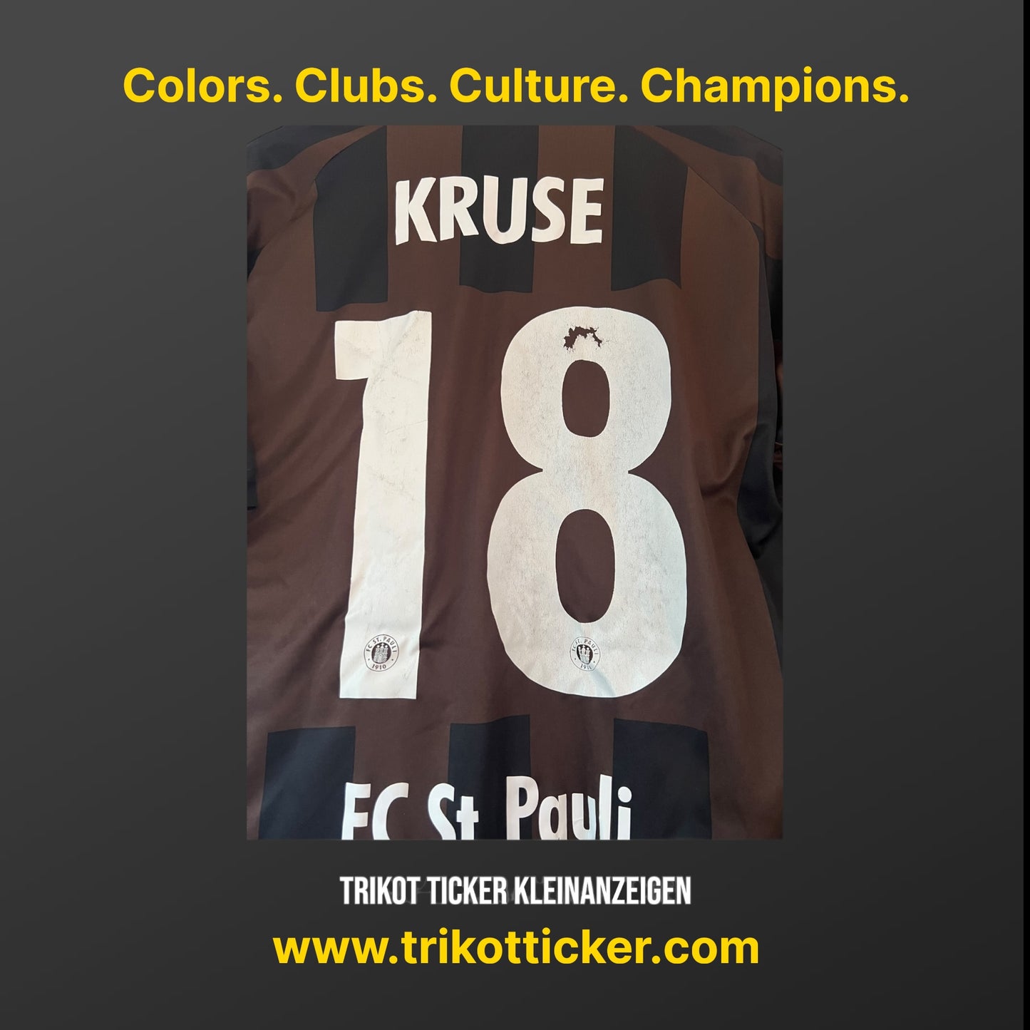 Max Kruse Original Trikot FC St. Pauli 11/12 L Away Deutschland Bundesliga