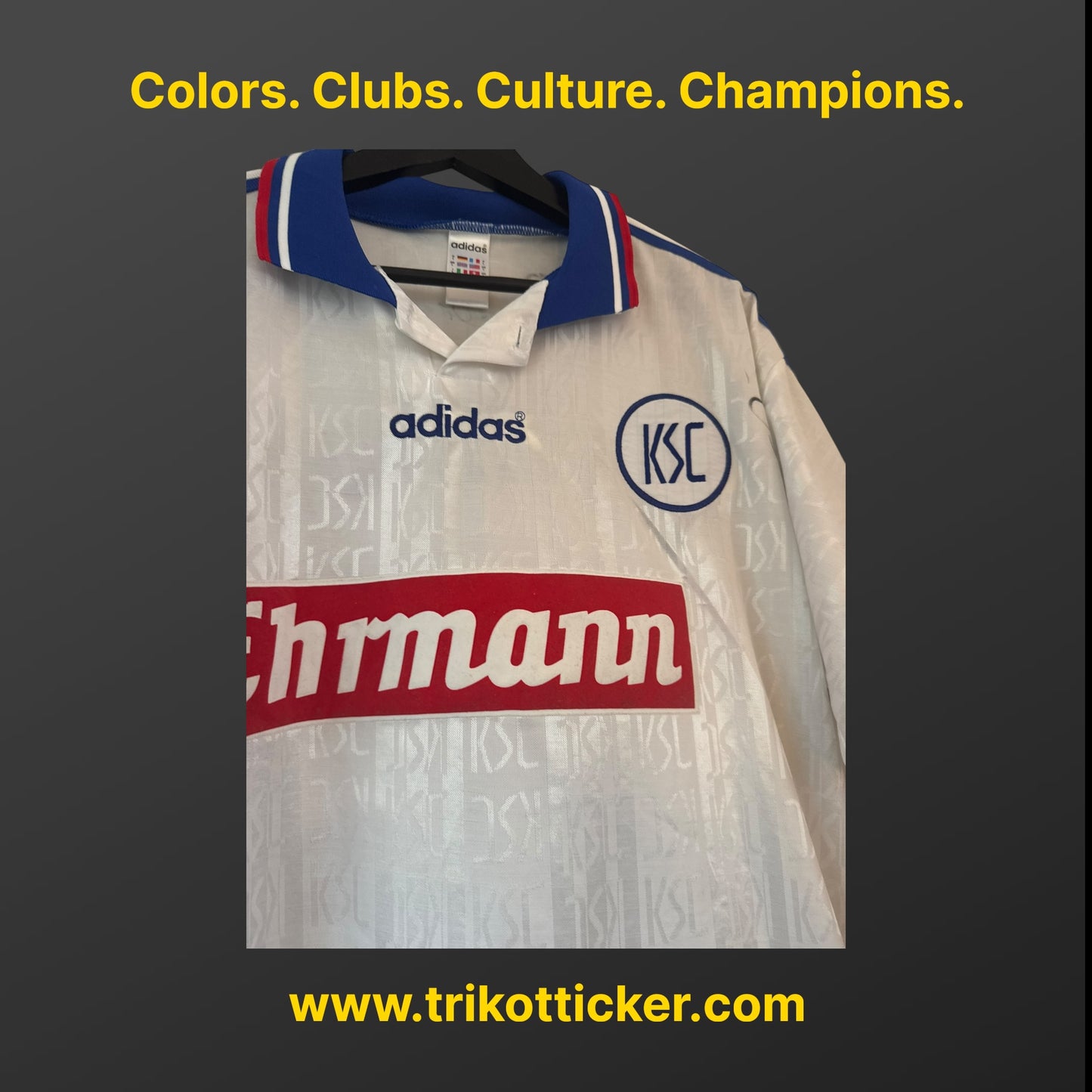 Sean Dundee Original Trikot Karlsruher SC 95/96 L Home Deutschland Bundesliga